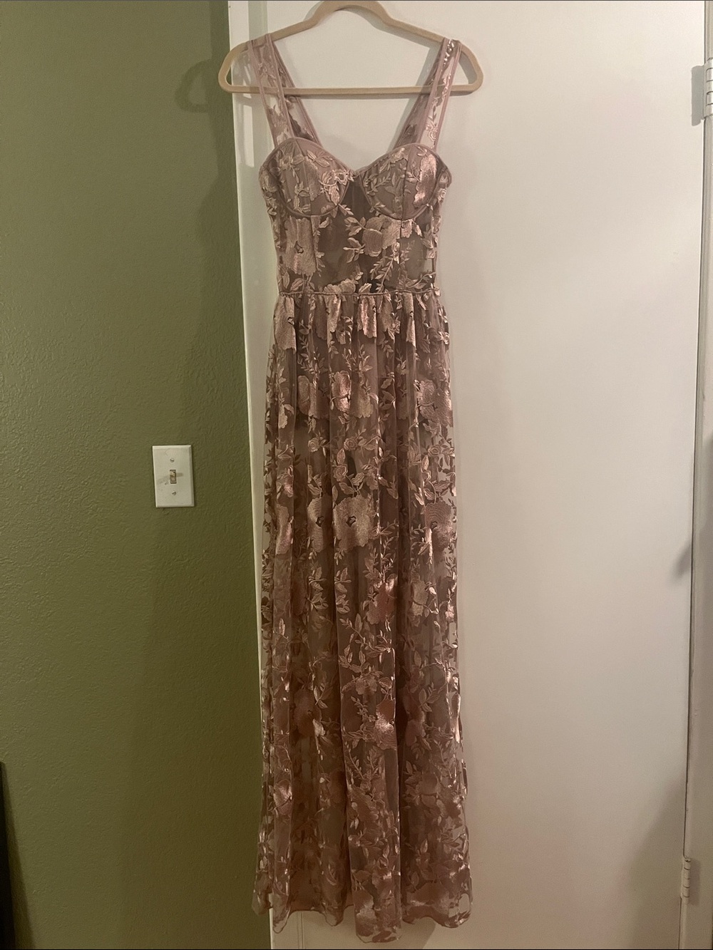 Blithe LA Sheer Floral Lace Maxi Dress